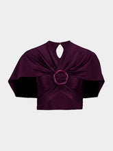 Rabanne Magenta Ruched Cropped Viscose Top