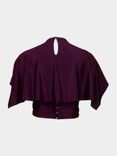 Rabanne Magenta Ruched Cropped Viscose Top
