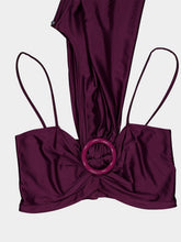 Rabanne Magenta Ruched Cropped Viscose Top