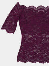 Rabanne Magenta Layered Lace Off-Shoulder Top