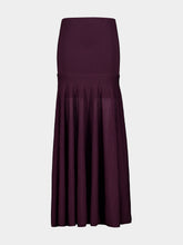 Rabanne Eggplant Wool Knit Maxi Skirt