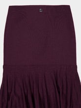 Rabanne Eggplant Wool Knit Maxi Skirt