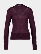 Rabanne Purple Magenta Wool and Silk Knit Sweater