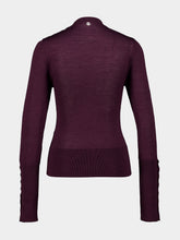 Rabanne Purple Magenta Wool and Silk Knit Sweater