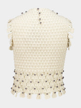 Rabanne Ecru Handmade Crochet Sleeveless Top