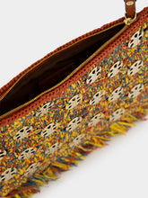 Rabanne Reggae and Light Gold Fringed Raffia Clutch