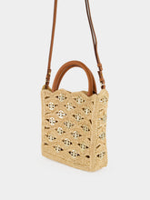Rabanne Beige Small Raffia 1969 Disc Tote Bag