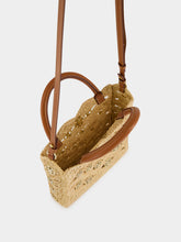 Rabanne Beige Small Raffia 1969 Disc Tote Bag