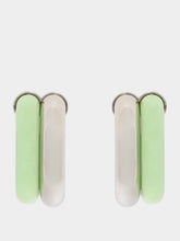Rabanne Green XL Link Two-Tone Earrings