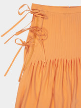 Rabanne Orange Bow Detail Pleated Midi Skirt