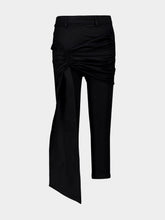 Rabanne Black Draped Capri Trousers