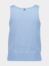 Rabanne Blue Floral Embroidered Knit Tank
