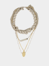 Rabanne Silver and Gold 5-Row Brass Necklace