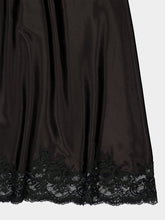 Rabanne Black Viscose Lace-Trim Midi Skirt