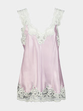 Rabanne Lilac Silk and Lace Sleeveless Top