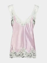 Rabanne Lilac Silk and Lace Sleeveless Top