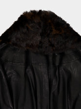 Rabanne Black Leather Cape Jacket with Shearling