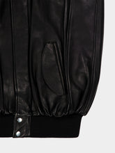 Rabanne Black Leather Cape Jacket with Shearling