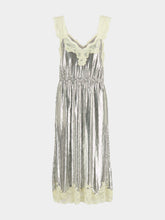Rabanne Silver Mesh Midi Dress with Ivory Lace