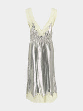 Rabanne Silver Mesh Midi Dress with Ivory Lace