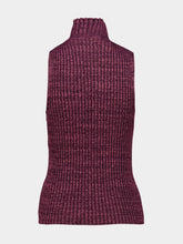 Rabanne Magenta Ribbed Wool Sleeveless Sweater