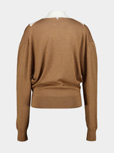 Rabanne Camel and White Wool Turtleneck Sweater