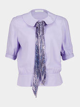 Rabanne Lavender Metal-Embellished Viscose Top