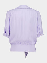 Rabanne Lavender Metal-Embellished Viscose Top