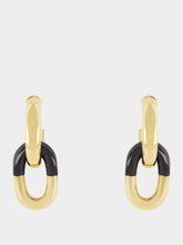 Rabanne XL Link Gold and Black Earrings