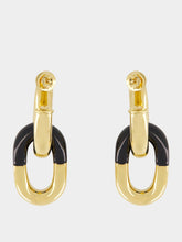 Rabanne XL Link Gold and Black Earrings