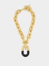 Rabanne Gold and Black XL Link Pendant Necklace