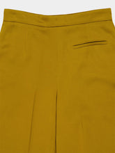Nina Ricci Gold Pleated Straight-Leg Crepe Trousers
