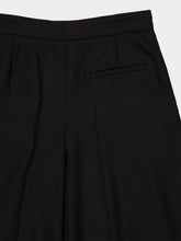 Nina Ricci Black Pleated Wool Straight-Leg Trousers