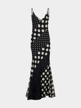 Nina Ricci Black Polka Dot Silk Maxi Dress