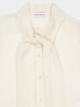 Nina Ricci White Satin Lavallière Blouse
