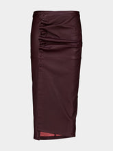 Rabanne Red Wine Leather Midi Skirt