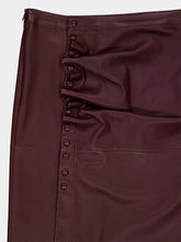 Rabanne Red Wine Leather Midi Skirt