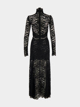 Rabanne Black High-Neck Lace Maxi Dress