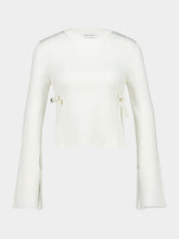 Nina Ricci Cream Flared-Sleeve Knit Top with Bows