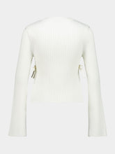 Nina Ricci Cream Flared-Sleeve Knit Top with Bows