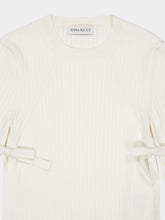 Nina Ricci Cream Flared-Sleeve Knit Top with Bows