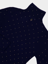 Rabanne Navy Wool Second-Skin Turtleneck with Stud Details