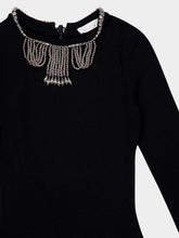 Rabanne Black Jeweled Backless Knit Gown