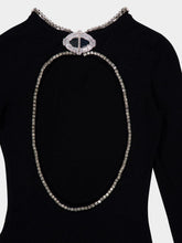 Rabanne Black Jeweled Backless Knit Gown