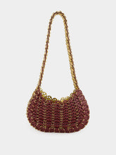 Rabanne Burgundy and Gold Moon Flip Reversible Leather Bag