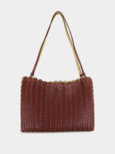 Rabanne Bordeaux and Gold 1969 Reversible Flip Bag in Leather