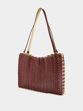 Rabanne Bordeaux and Gold 1969 Reversible Flip Bag in Leather