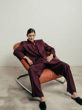 Paula Dominique Purple Wide-Leg Tailored Pants