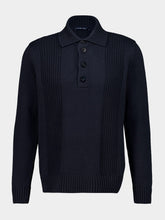 Frescobol Carioca Navy Cotton-Cashmere Polo Jumper