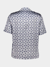 Frescobol Carioca Navy Roberto Silk Printed Shirt